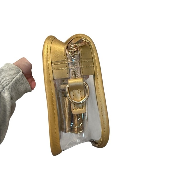 Clear Gold Trimmed Small Crossbody Bag - Picture 3 of 5